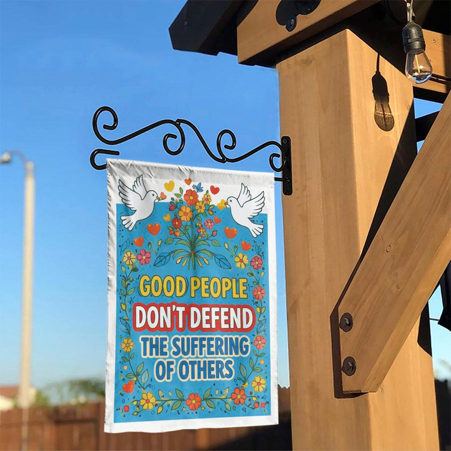 Inspirational Quote Garden Flag | Retro Floral Peace Dove Design | Double-Sided Premium Polyester | Social Justice Kindness Yard Decor Gift