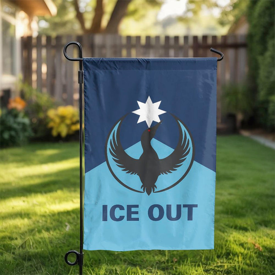 Ice Out Garden Flag | Double-Sided Loon Bird Graphic | Premium Weather-Resistant Polyester | Decorative Outdoor Banner for Lake House & Yard