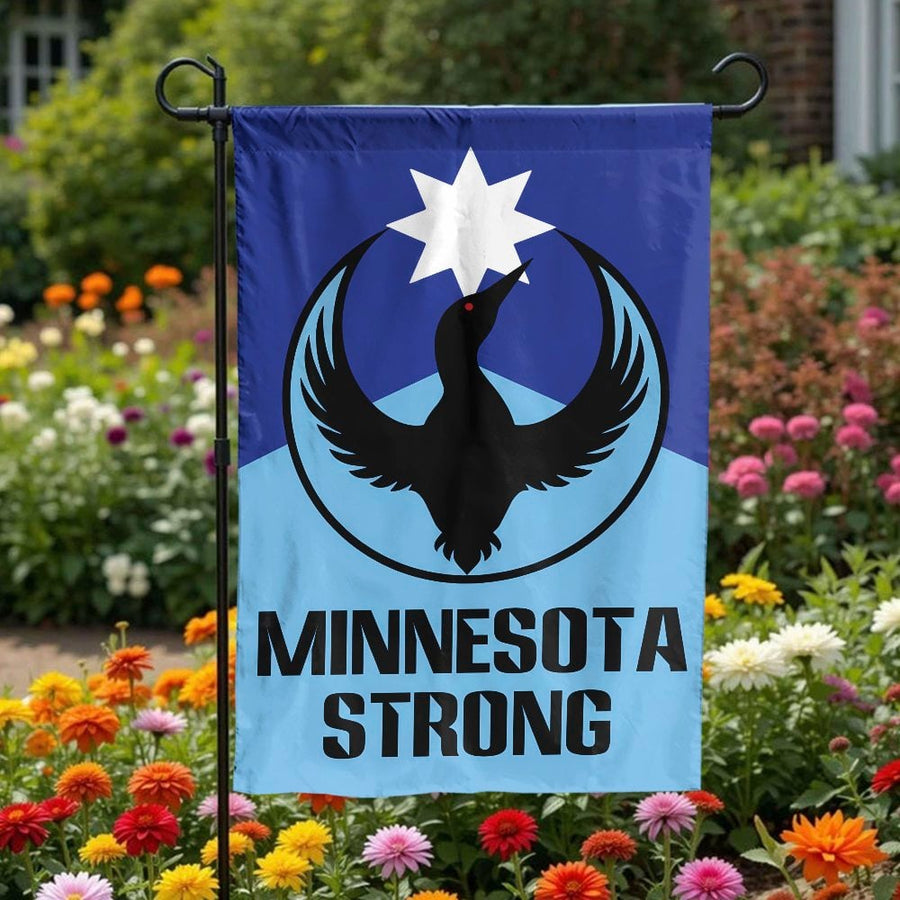 Minnesota Strong Garden Flag | New Loon State Flag Design | Weather-Resistant Polyester | Patriotic Home Decor Gift for Minnesotans