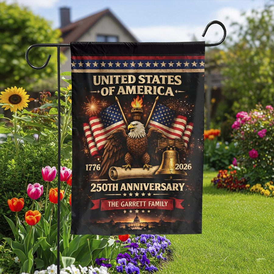 USA 250th Anniversary Garden Flag | 1776-2026 Patriotic Eagle Design | Double Sided Polyester | Commemorative Yard Decor Gift
