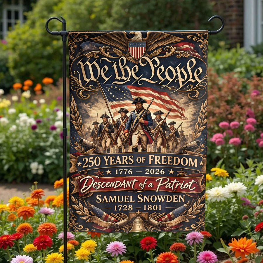 Patriotic USA Garden Flag | We The People 250th Anniversary Design | Double Sided Weather Resistant | Commemorative Gift for History Buffs