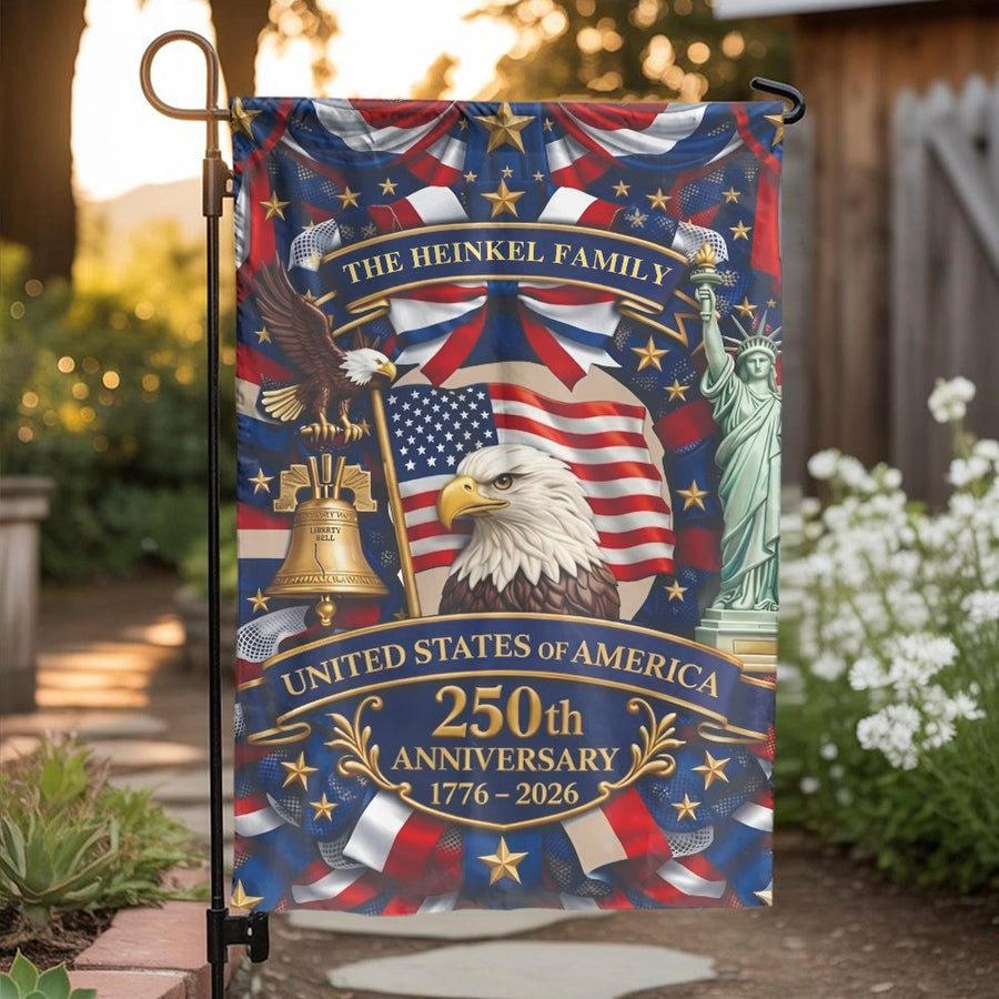 USA 250th Anniversary Garden Flag | 1776-2026 Semiquincentennial Eagle Design | Premium Double Sided Polyester | Collector's Patriotic Yard Decor Gift