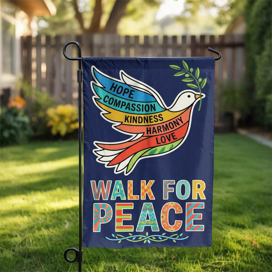 Peace Dove Garden Flag | Double-Sided Inspirational Yard Decor | Fade-Resistant Polyester | Housewarming Welcome Gift