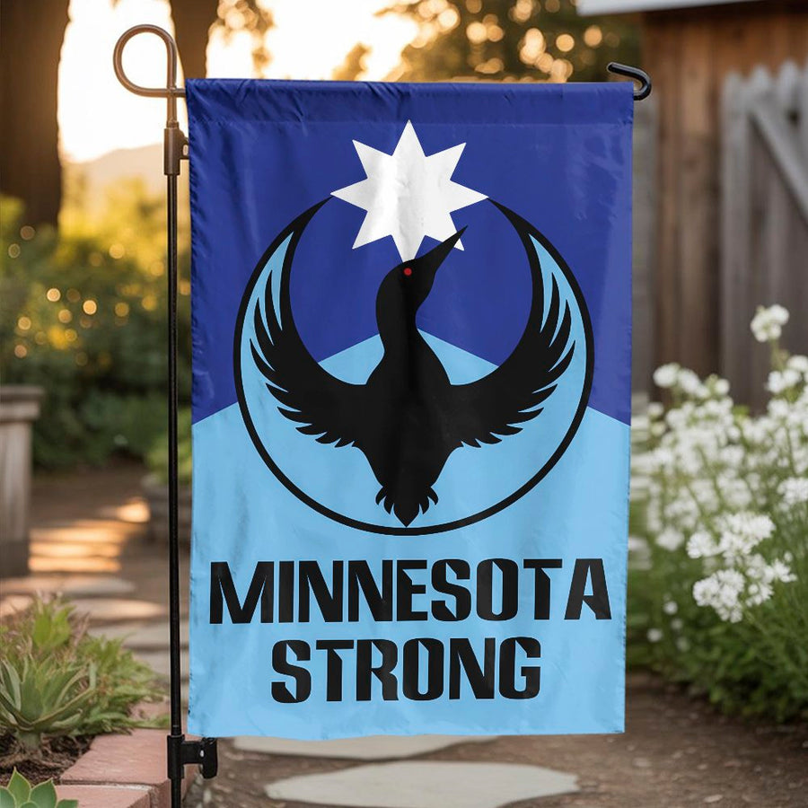Minnesota Strong Garden Flag | New Loon State Flag Design | Weather-Resistant Polyester | Patriotic Home Decor Gift for Minnesotans