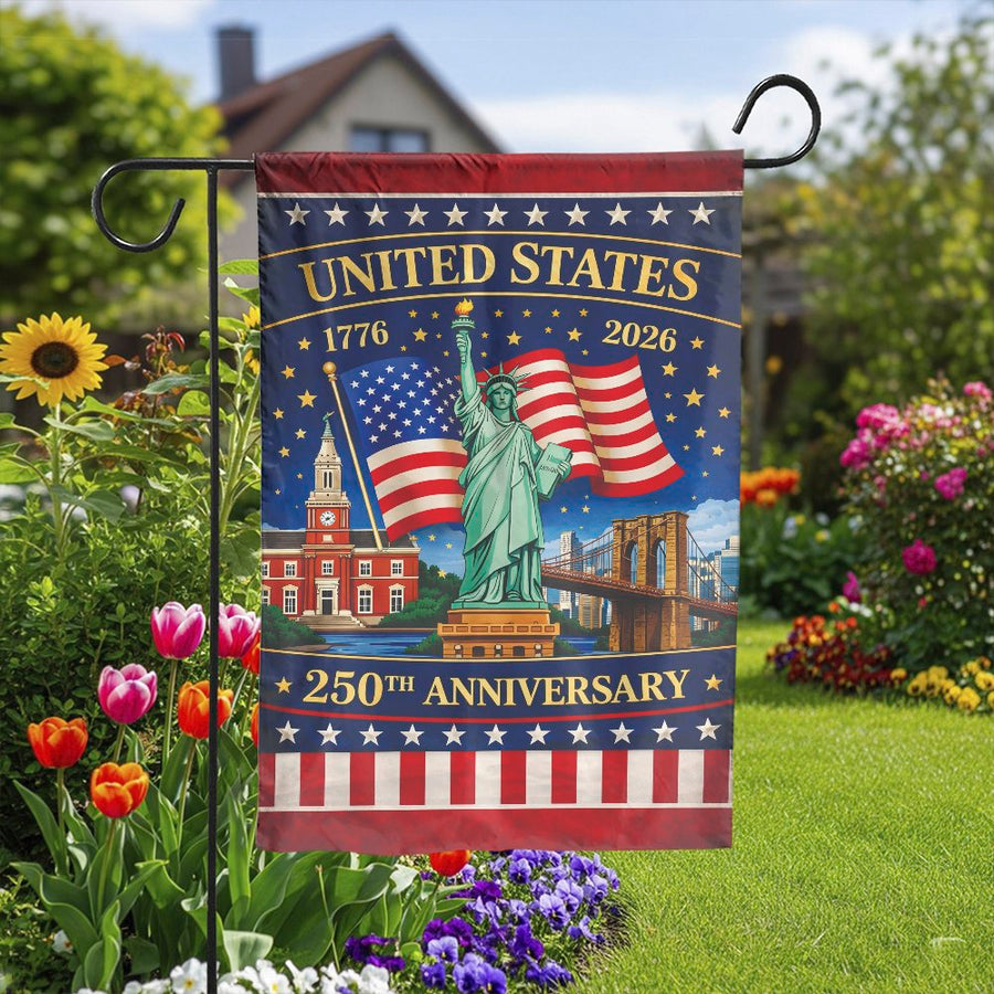 USA 250th Anniversary Garden Flag | 1776-2026 Commemorative Design | Weather Resistant Double Sided Polyester | Collector's Patriotic Yard Decor