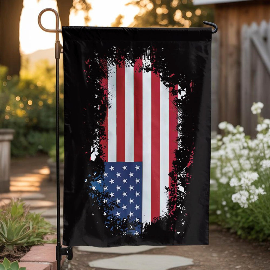 Upside Down American Flag Garden Flag | Distressed Resist Fascism Design | Double Sided Weather Resistant | Political Protest Yard Decor Gift