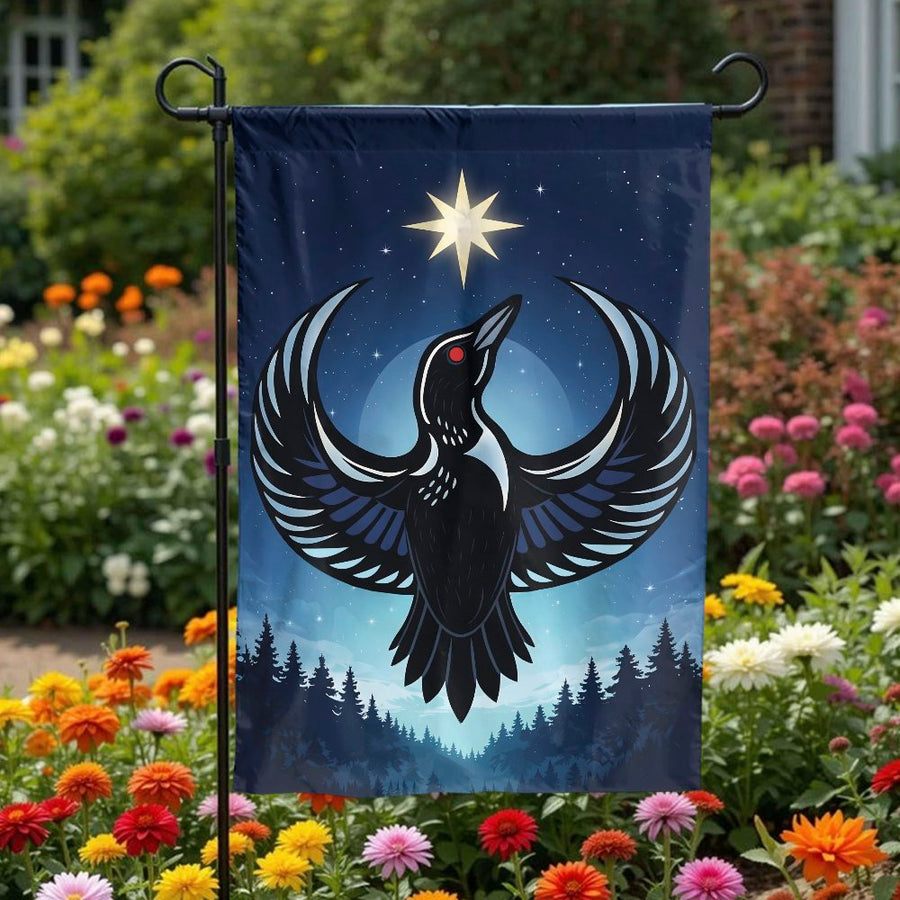 Minnesota Loon Garden Flag | Celestial North Star Design | Double-Sided Weatherproof Fabric | Premium Outdoor Yard Decor Gift for Minnesotans