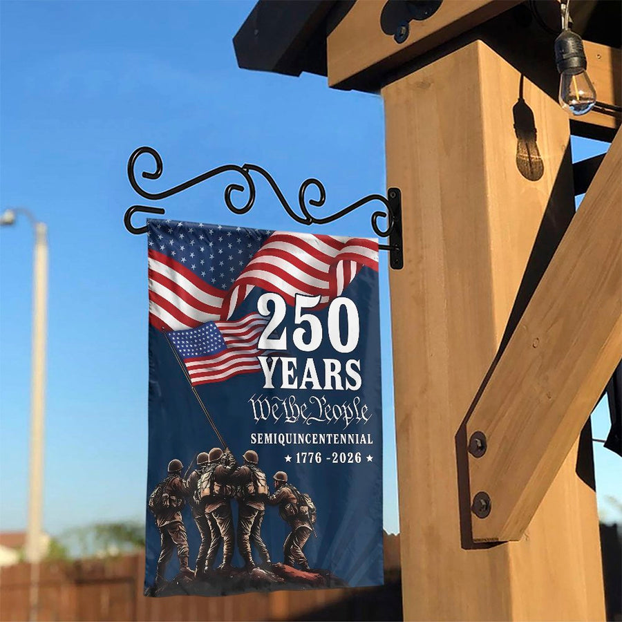 America 250th Anniversary Garden Flag | We The People Semiquincentennial Design | Premium Weather-Resistant Polyester | Patriotic Yard Decor Gift for Veteran