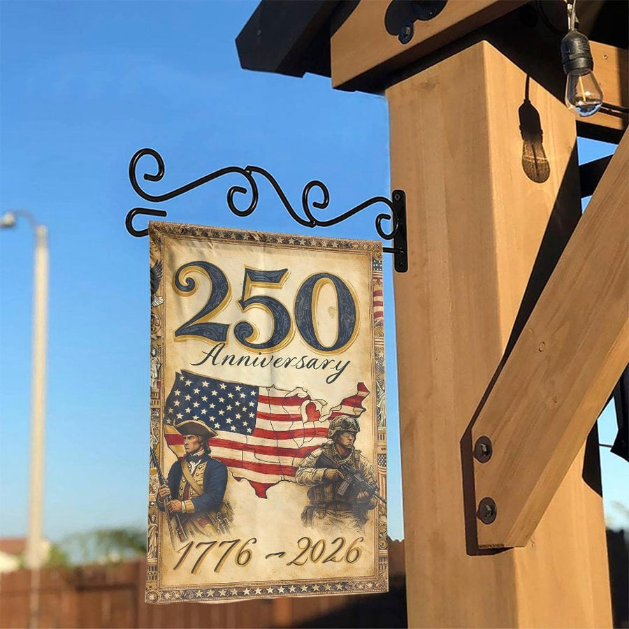 USA 250th Anniversary Garden Flag | 1776-2026 Commemorative Design | Premium Weatherproof Fabric | Patriotic Yard Decor Gift for Veterans