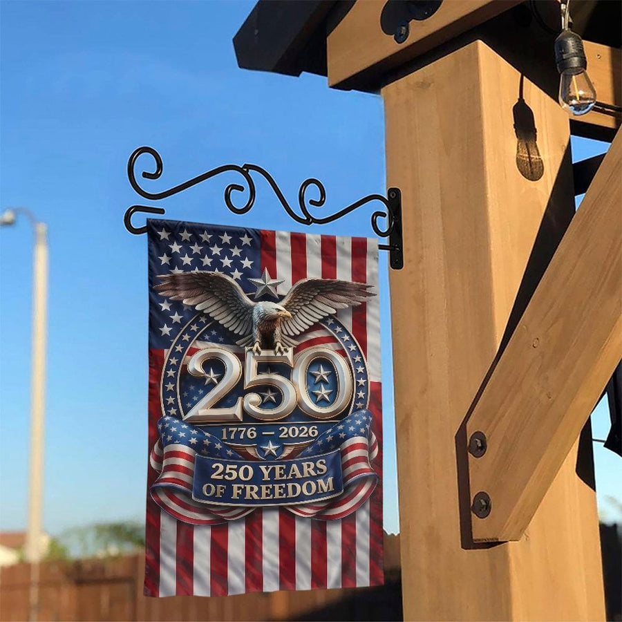 USA 250th Anniversary Garden Flag | 1776-2026 Patriotic Eagle Decor | Double Sided Polyester | Commemorative American Yard Gift