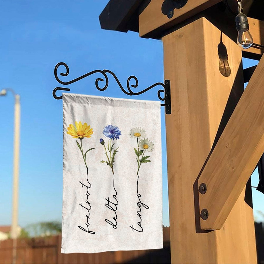 Subtle Anti-Trump Garden Flag | Wildflower Phonetic Alphabet Design | Premium Double Sided Polyester | Liberal Political Yard Decor Gift