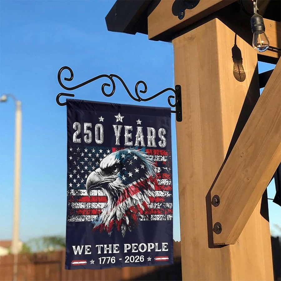 250th Anniversary Garden Flag | Patriotic American Eagle Design | Double Sided Polyester | Commemorative We The People Yard Decor for 2026