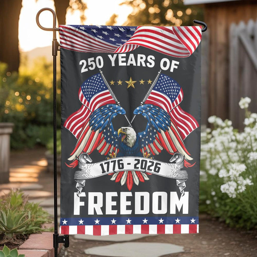 America 250th Anniversary Garden Flag | Patriotic Eagle 1776-2026 Freedom Design | Double-Sided Polyester | Commemorative USA Yard Decor Gift
