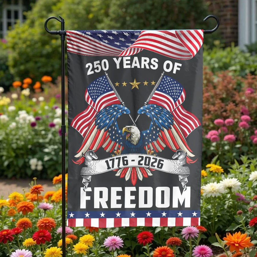 America 250th Anniversary Garden Flag | Patriotic Eagle 1776-2026 Freedom Design | Double-Sided Polyester | Commemorative USA Yard Decor Gift
