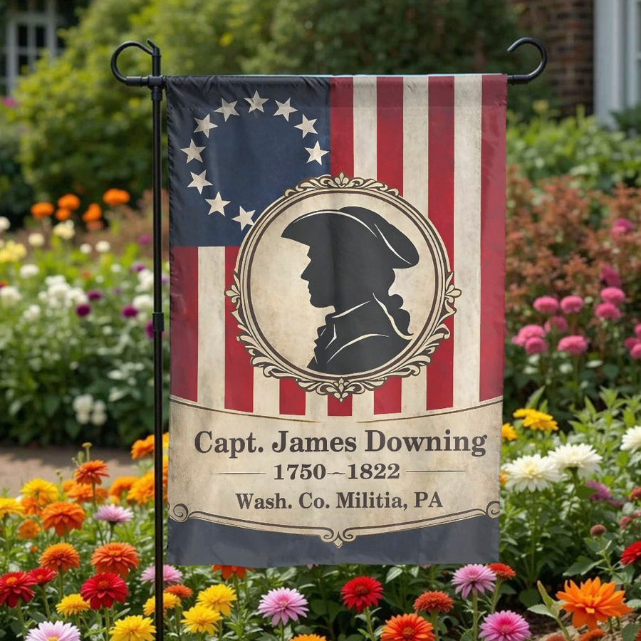 Revolutionary War Garden Flag | Vintage Betsy Ross Militia Tribute | Double-Sided Weather-Resistant Fabric | Patriotic Gift for History Buffs