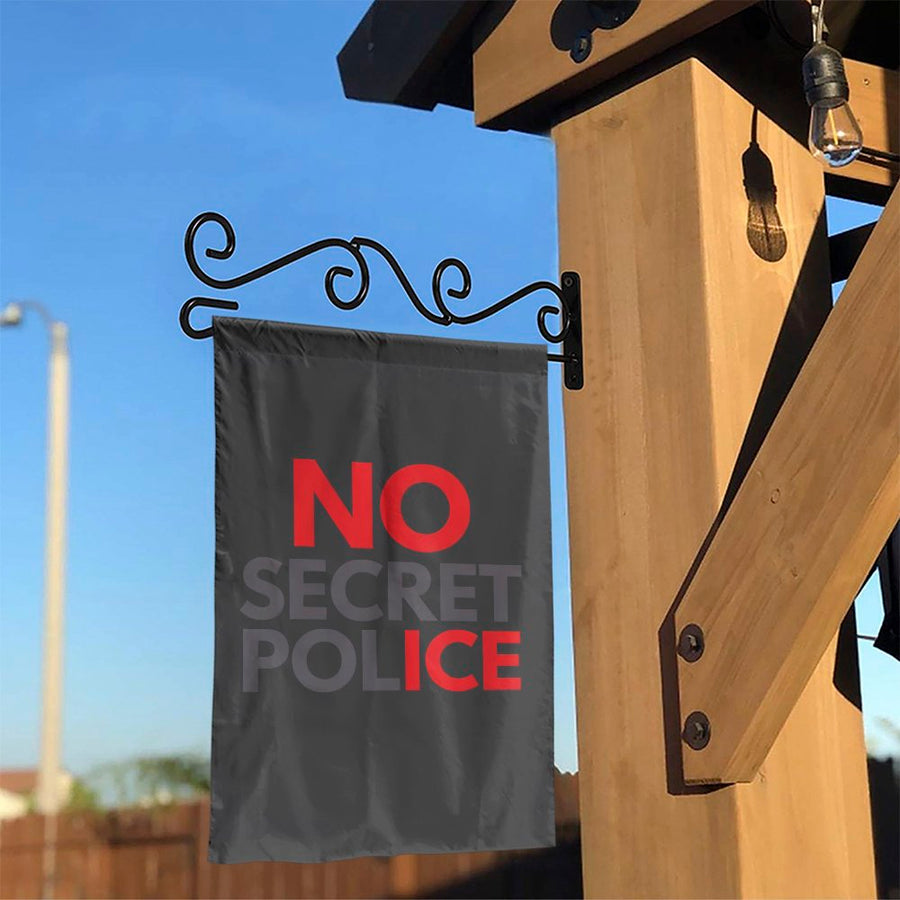 No Secret Police Garden Flag | Double-Sided Political Statement Yard Decor | Weather-Resistant Polyester | Activist Protest Gift