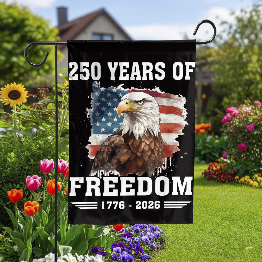 250th Anniversary Eagle Garden Flag | 1776-2026 Commemorative USA Banner | Weather-Resistant Polyester | Patriotic Outdoor Decor Gift for Veterans