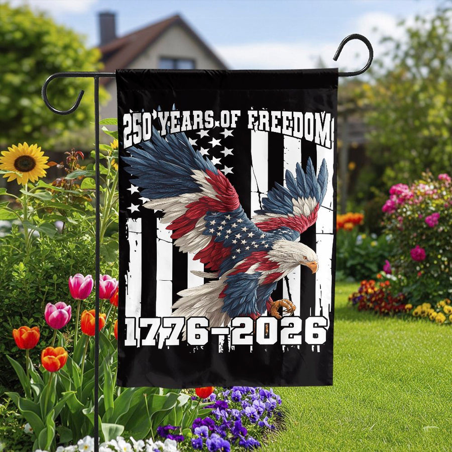 American 250th Anniversary Garden Flag | Patriotic Eagle 1776-2026 Design | Weather Resistant Double Sided | Commemorative 2026 USA Gift