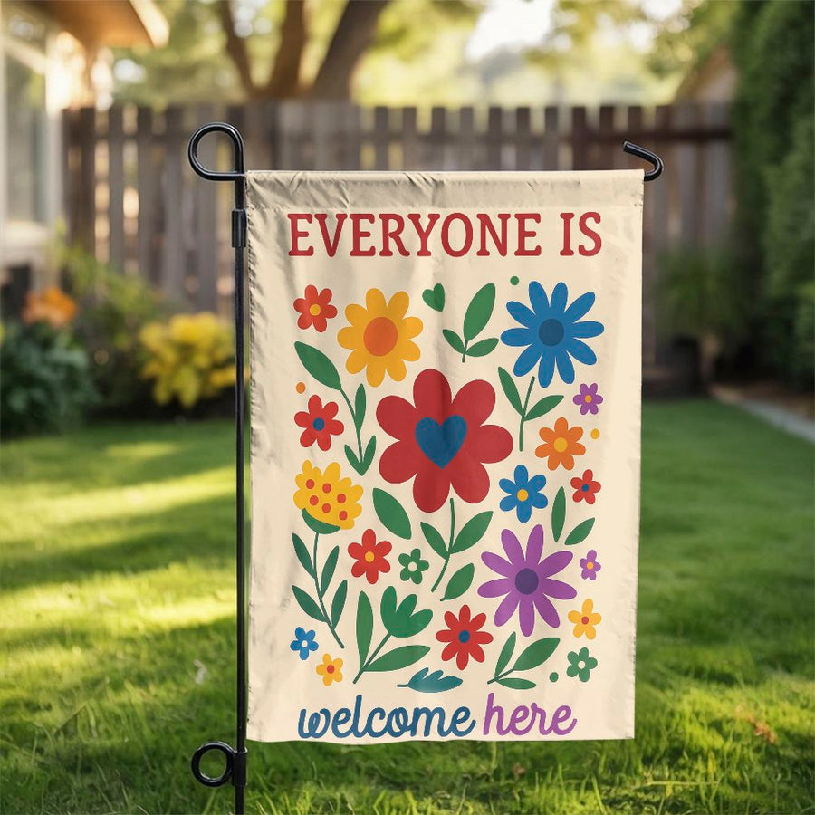 Welcome Garden Flag | Colorful Retro Floral Design | Weather Resistant Outdoor Decor | Premium Inclusive Home Yard Sign