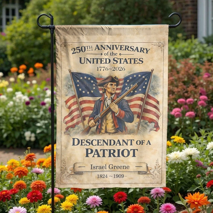 Patriotic Garden Flag | 250th Anniversary US 1776-2026 Design | Double-Sided Polyester | Commemorative Gift for Patriot Descendants