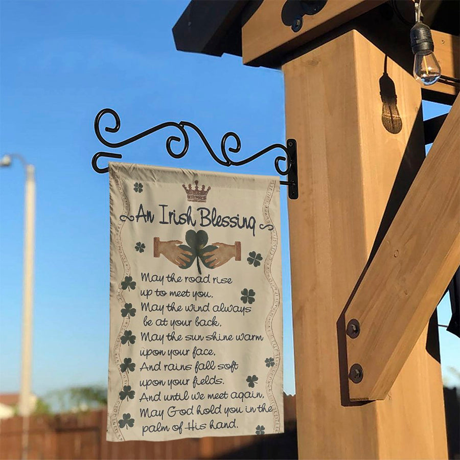 Irish Blessing Garden Flag | May The Road Rise Up To Meet You Quote | Double Sided Polyester | St. Patrick's Day Yard Decor Housewarming Gift
