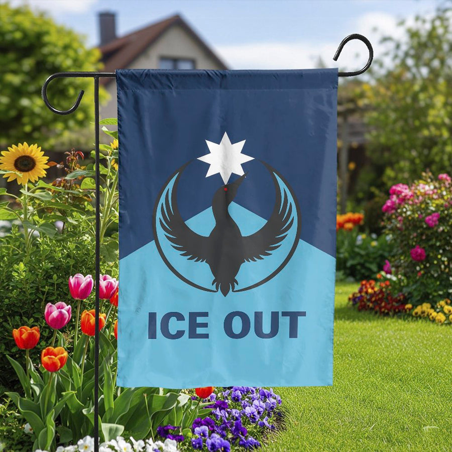 Ice Out Garden Flag | Double-Sided Loon Bird Graphic | Premium Weather-Resistant Polyester | Decorative Outdoor Banner for Lake House & Yard