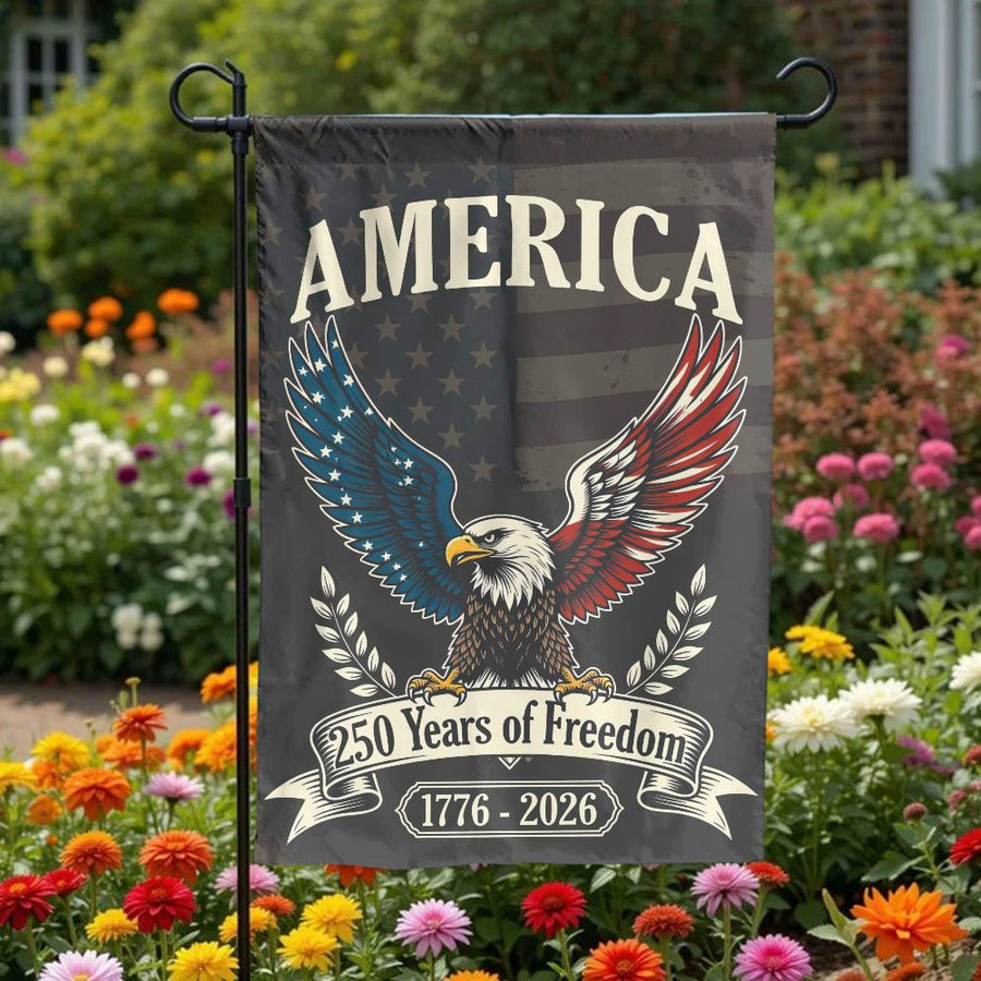USA 250th Anniversary Garden Flag | Patriotic American Eagle Decor | Double-Sided Polyester | 1776-2026 Collector's Yard Decor Gift