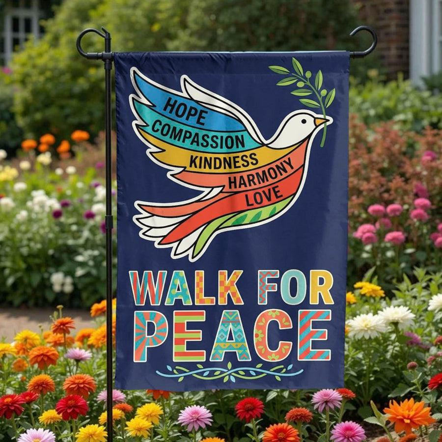 Peace Dove Garden Flag | Double-Sided Inspirational Yard Decor | Fade-Resistant Polyester | Housewarming Welcome Gift