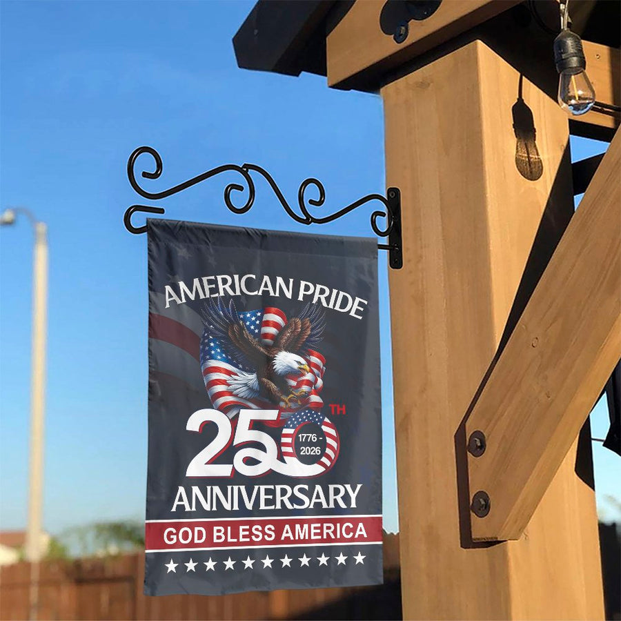 USA 250th Anniversary Garden Flag | Patriotic Eagle & US Flag Design | Double Sided Polyester | American Pride Yard Decor Gift