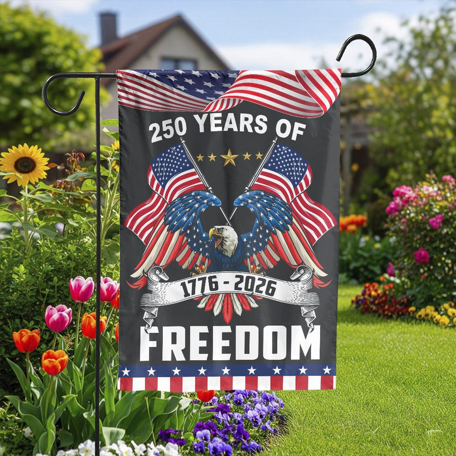 America 250th Anniversary Garden Flag | Patriotic Eagle 1776-2026 Freedom Design | Double-Sided Polyester | Commemorative USA Yard Decor Gift