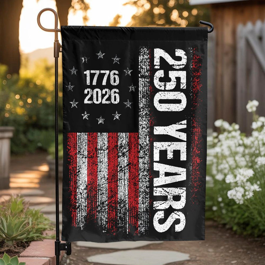 USA 250th Anniversary Garden Flag | Distressed 1776-2026 Vertical Design | Double Sided Polyester Yard Decor | Commemorative Gift for Patriots