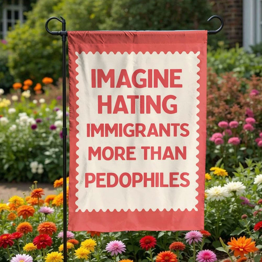 Pro Immigrant Garden Flag | Political Statement Yard Art | Weather Resistant Polyester | Progressive Home Decor Gift