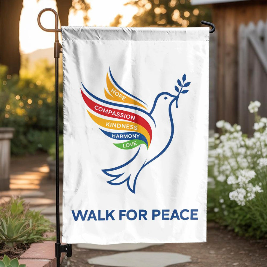 Peace Dove Garden Flag | Inspirational Walk For Peace Dove | Weather-Resistant Double Sided | Outdoor Yard & Patio Decor Gift