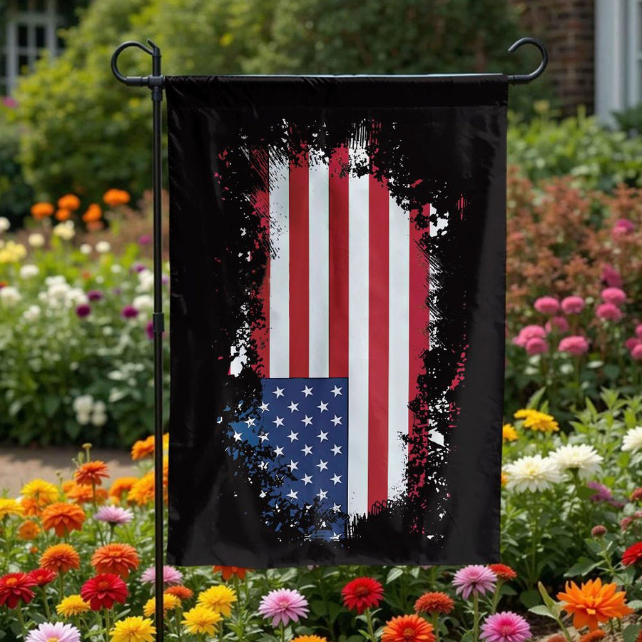 Upside Down American Flag Garden Flag | Distressed Resist Fascism Design | Double Sided Weather Resistant | Political Protest Yard Decor Gift