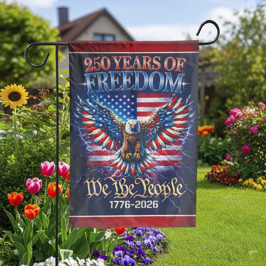 Patriotic 250th Anniversary Garden Flag | American Eagle We The People | Weather-Resistant Polyester | Commemorative Home & Yard Decor Gift