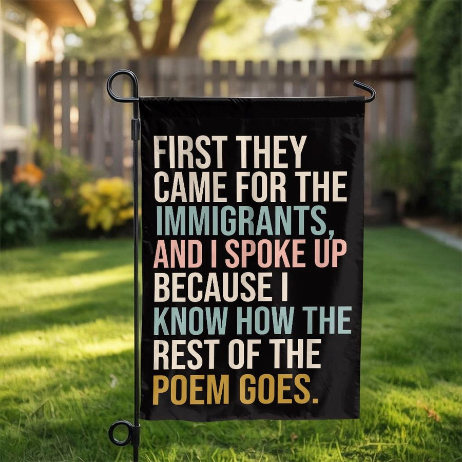 Social Justice Garden Flag | I Spoke Up Poem Quote | Double Sided Weather Resistant | Progressive Activist Yard Decor Gift