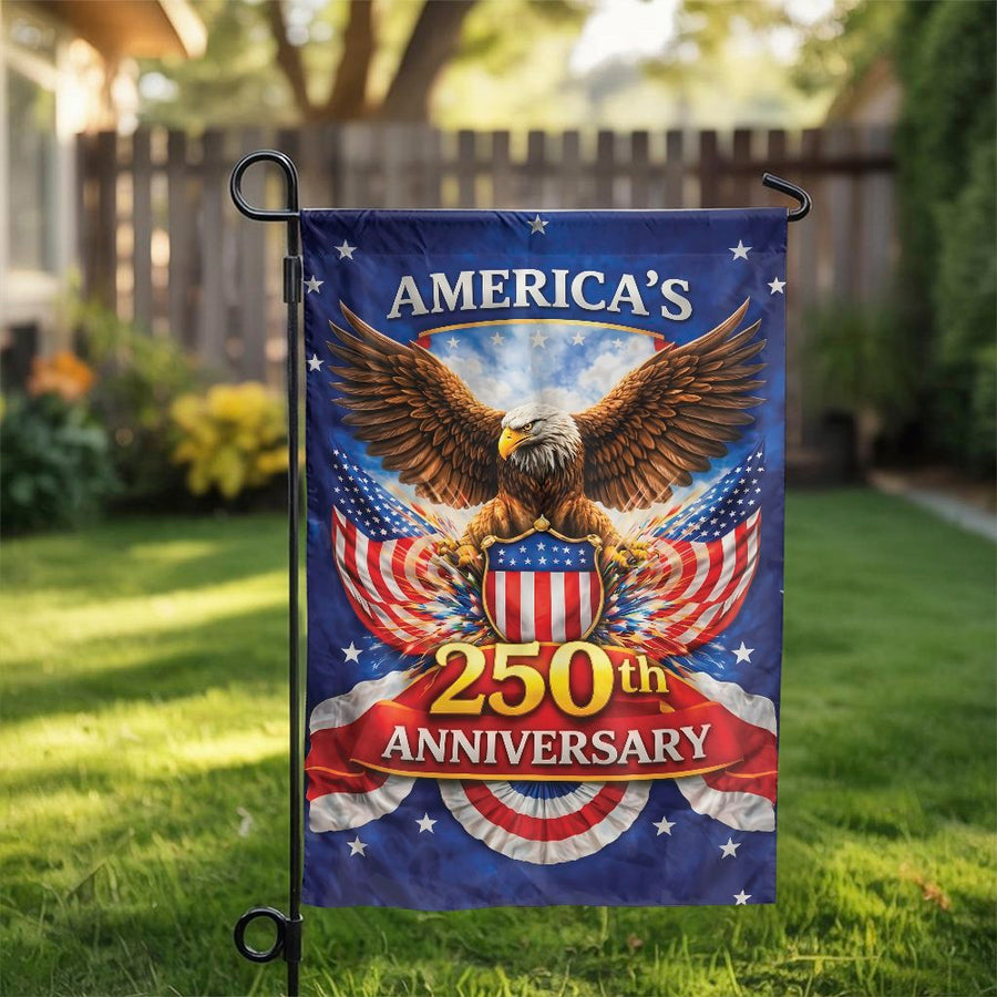 America's 250th Anniversary Garden Flag | Patriotic Eagle Double Sided Print | Weather-Resistant Polyester | Commemorative 2026 Outdoor Decor Gift