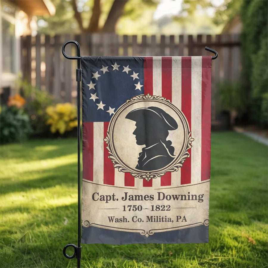 Revolutionary War Garden Flag | Vintage Betsy Ross Militia Tribute | Double-Sided Weather-Resistant Fabric | Patriotic Gift for History Buffs