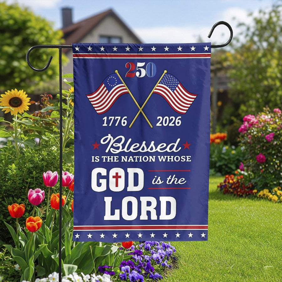 250th Anniversary Garden Flag | Christian Patriotic Bible Verse Decor | Weather-Resistant Double-Sided Polyester | USA Commemorative Yard Gift