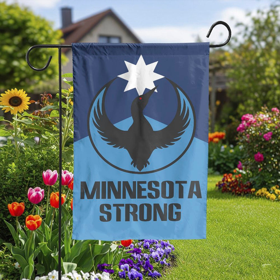 Minnesota Strong Garden Flag | Loon & North Star State Pride Design | Double-Sided Polyester | MN Homeowner Gift & Outdoor Yard Decor