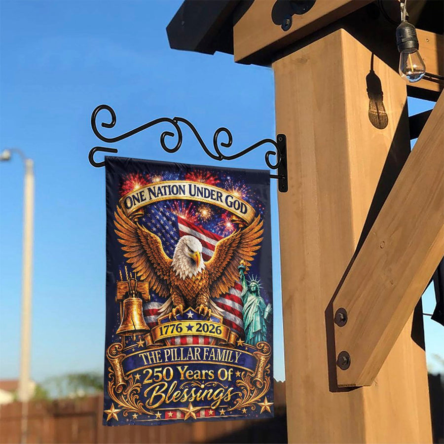 Patriotic 250th Anniversary Garden Flag | One Nation Under God American Eagle | Double Sided Weather Resistant Polyester | Commemorative Gift for Family