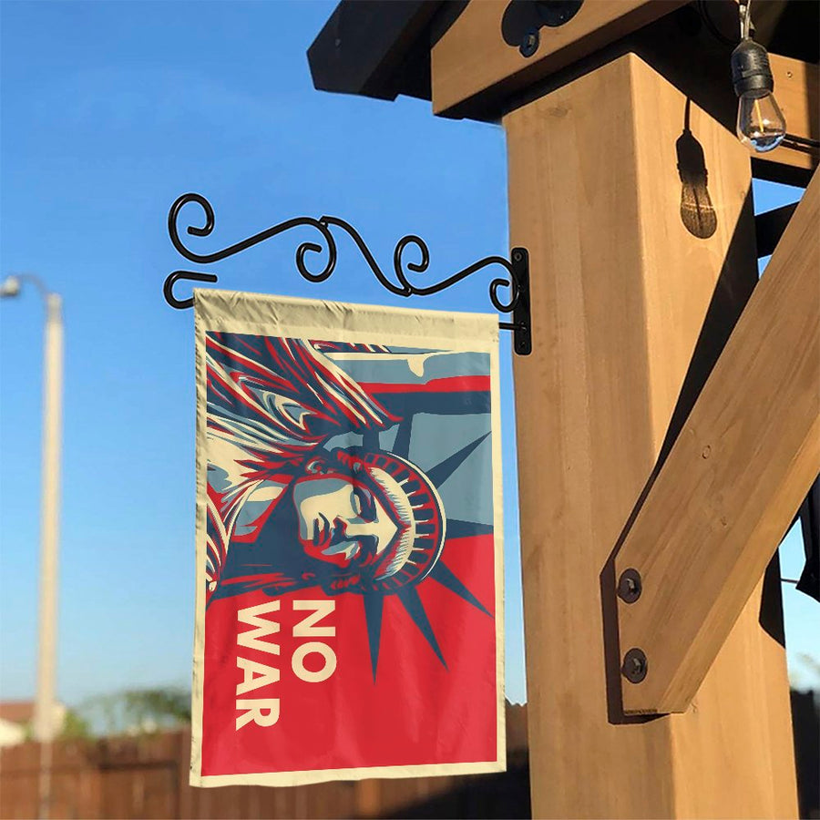 Anti-War Garden Flag | Statue of Liberty Peace Poster Design | Weather-Resistant Polyester | Patriotic Protest Yard Decor