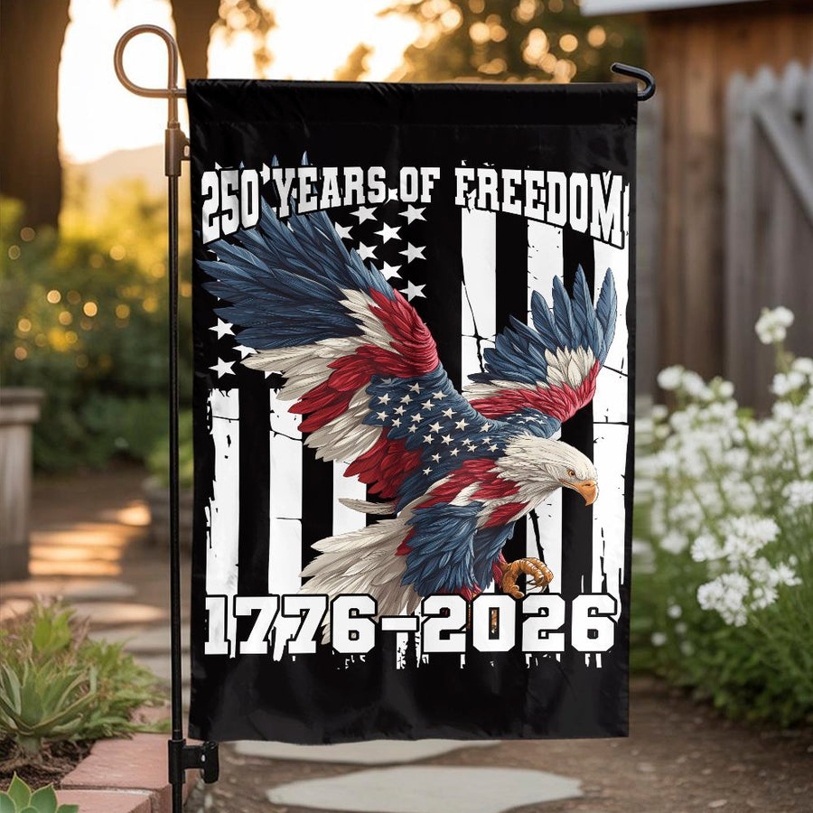 American 250th Anniversary Garden Flag | Patriotic Eagle 1776-2026 Design | Weather Resistant Double Sided | Commemorative 2026 USA Gift