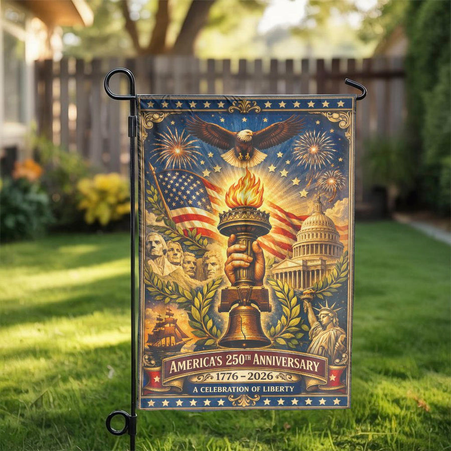 America's 250th Anniversary Garden Flag | Patriotic 1776-2026 Celebration of Liberty | Double Sided Weather Resistant | Commemorative Outdoor Yard Decor