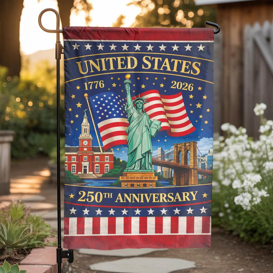USA 250th Anniversary Garden Flag | 1776-2026 Commemorative Design | Weather Resistant Double Sided Polyester | Collector's Patriotic Yard Decor
