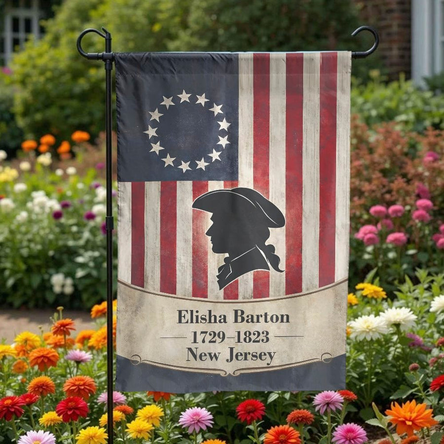 American Revolutionary War Garden Flag | Vintage Betsy Ross Design with Patriot Silhouette | Heavy Duty Double Sided Polyester | Gift for History Buffs