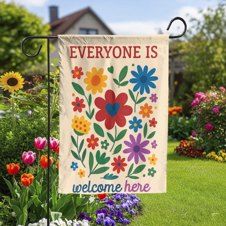 Welcome Garden Flag | Colorful Retro Floral Design | Weather Resistant Outdoor Decor | Premium Inclusive Home Yard Sign