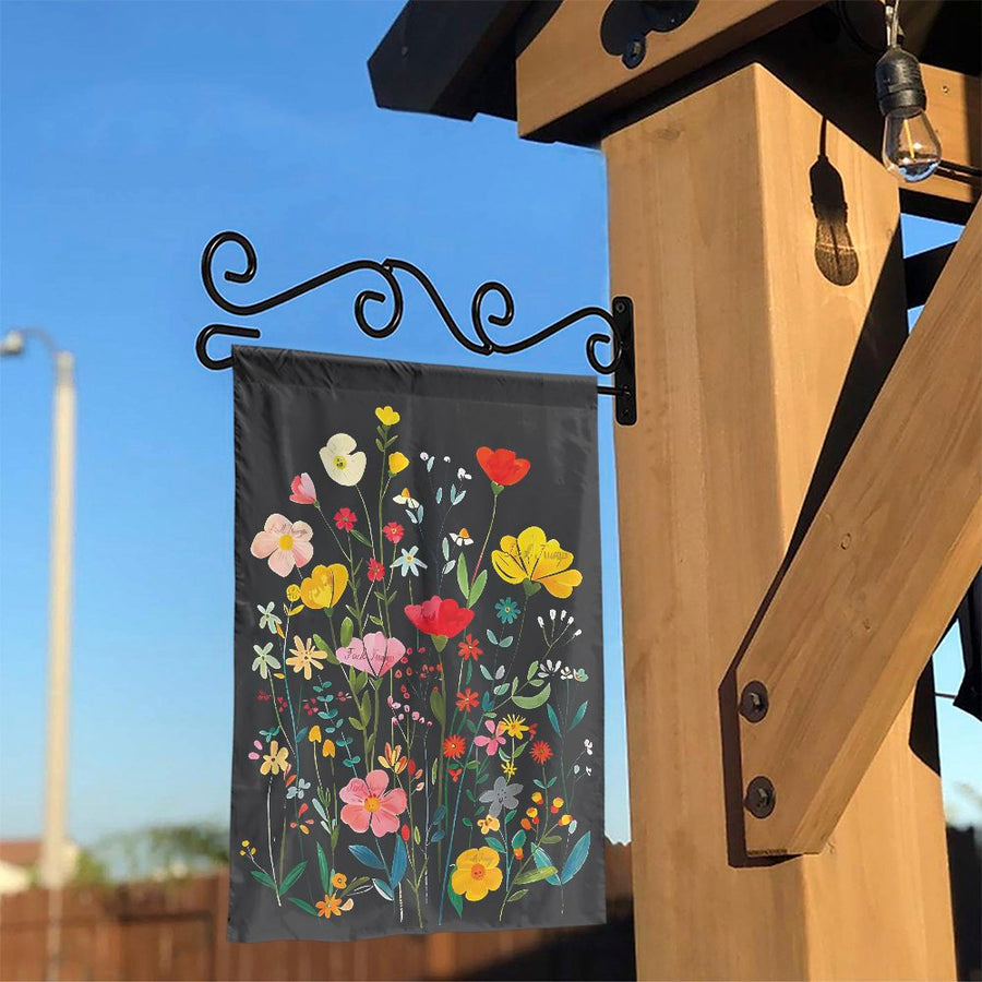Wildflower Garden Flag | Double-Sided Botanical Art Print | Weather Resistant Polyester | Seasonal Yard & Porch Decor Gift