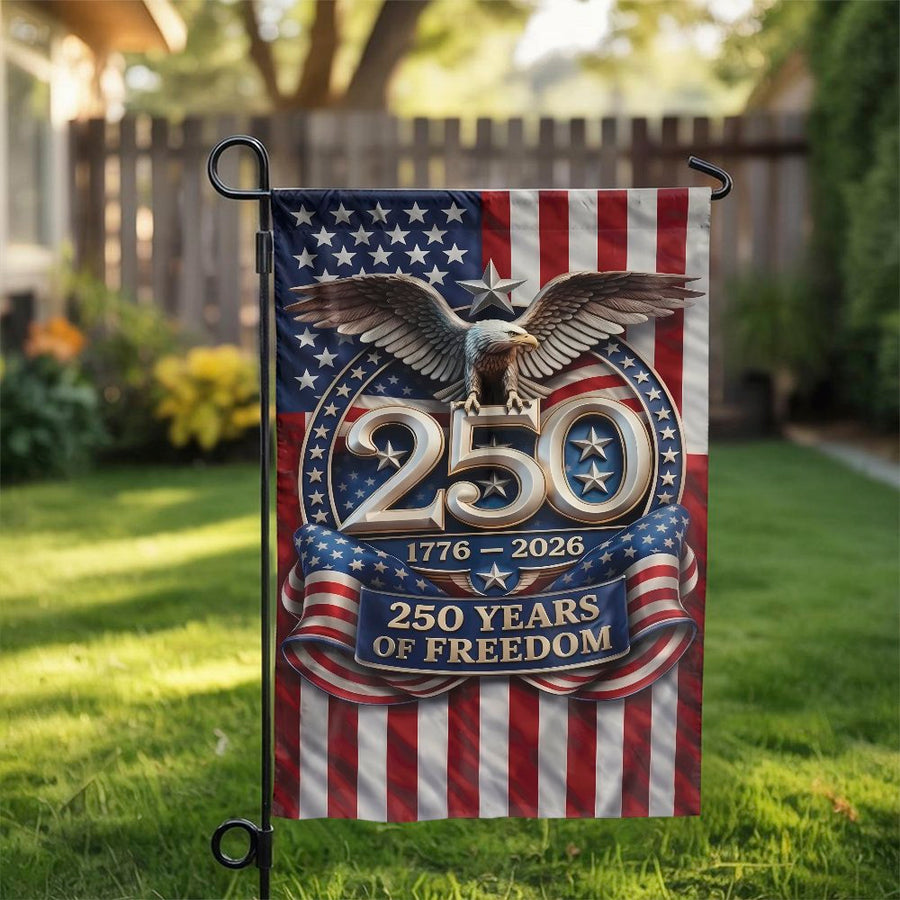 USA 250th Anniversary Garden Flag | 1776-2026 Patriotic Eagle Decor | Double Sided Polyester | Commemorative American Yard Gift