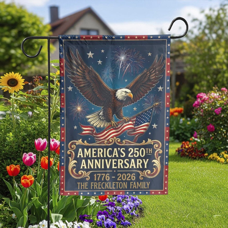 America 250th Anniversary Garden Flag | Vintage Patriotic Eagle 1776-2026 | Double Sided Polyester | Commemorative July 4th Yard Decor Gift